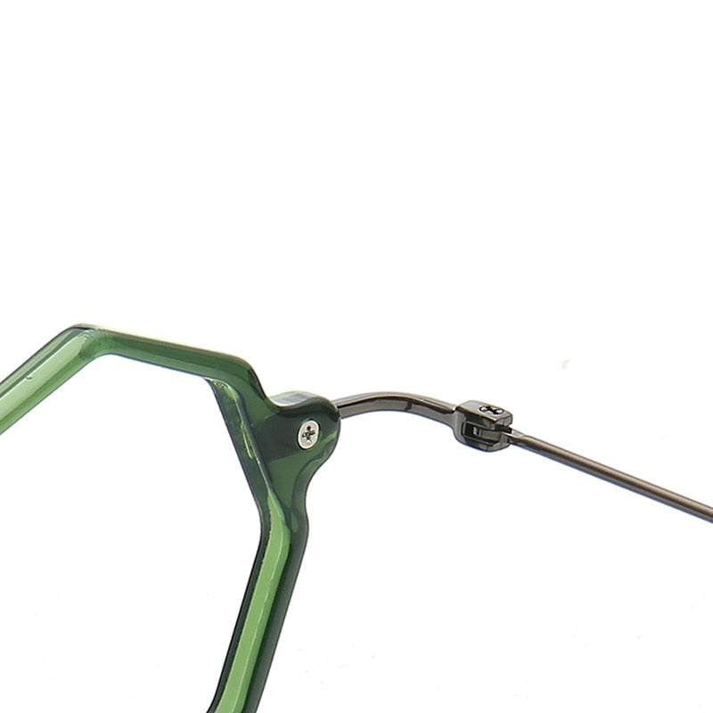 Muzz Unisex Full Rim Small Polygon Acetate Alloy Eyeglasses 013 Full Rim Muzz