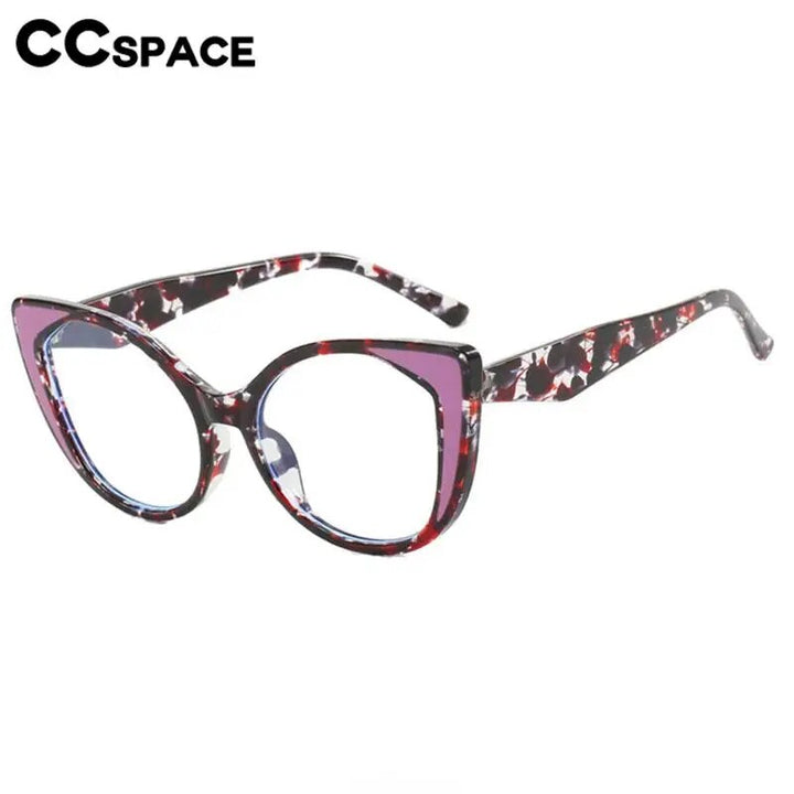 CCspace Women's Full Rim Cat Eye Tr 90 Titanium Hyperopic Eyeglasses R57025 Full Rim CCspace