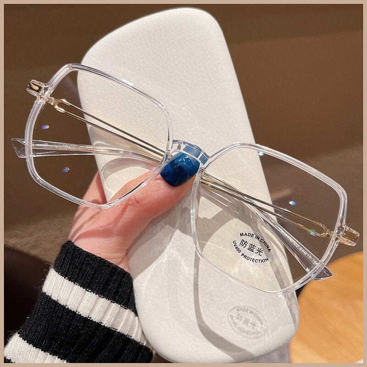 CCspace Unisex Full Rim Polygon Square Tr 90 Titanium Eyeglasses 55886 Full Rim CCspace TransparentColor China