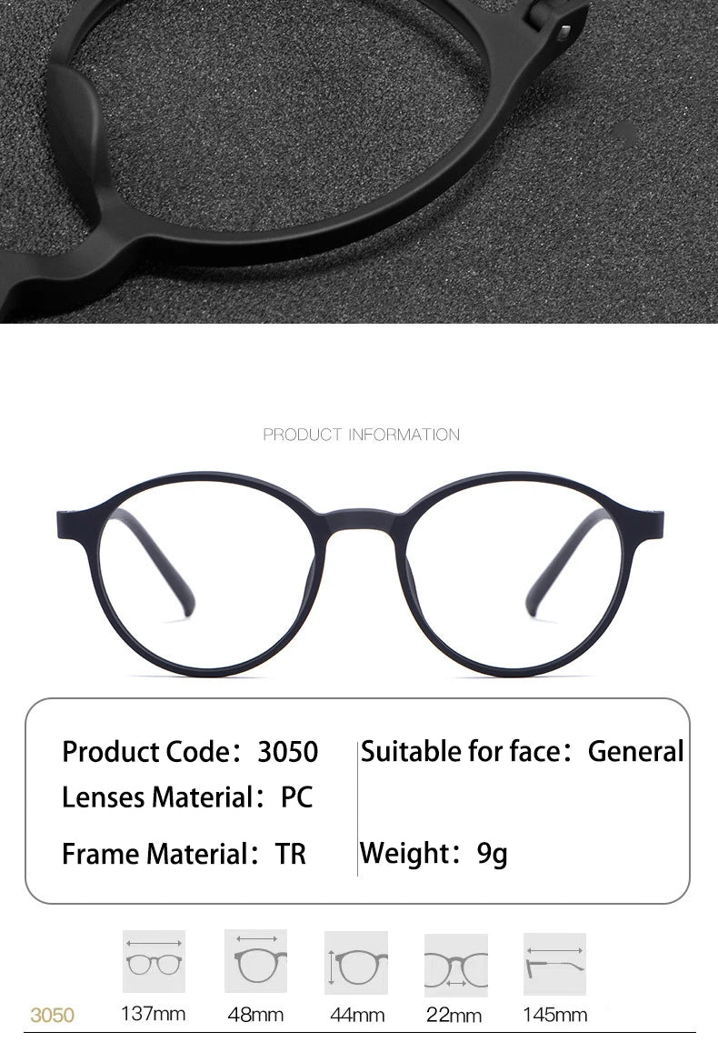 Kocolior Unisex Full Rim Round Plastic Reading Glasses A3050 Reading Glasses Kocolior   