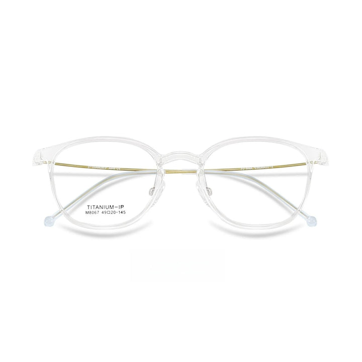 Yimaruili Unisex Full Rim Round Tr 90 Titanium Eyeglasses M8065 Full Rim Yimaruili Eyeglasses Transparent  