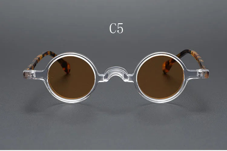 Yujo Unisex Full Rim Small Round Acetate Polarized Sunglasses 2534 Sunglasses Yujo C5 CHINA