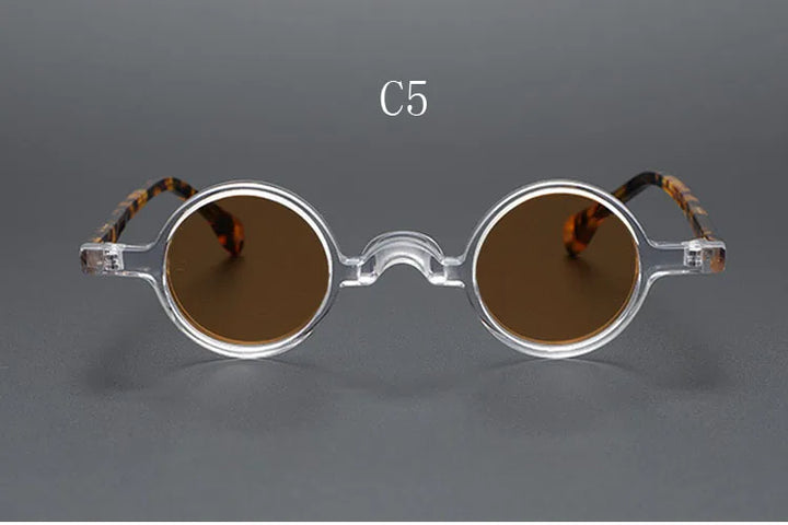 Yujo Unisex Full Rim Small Round Acetate Polarized Sunglasses 2534 Sunglasses Yujo C5 CHINA