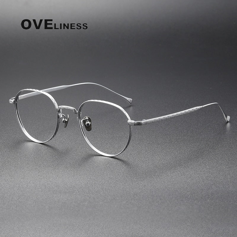 Oveliness Unisex Full Rim Square Titanium Eyeglasses 169 Full Rim Oveliness silver