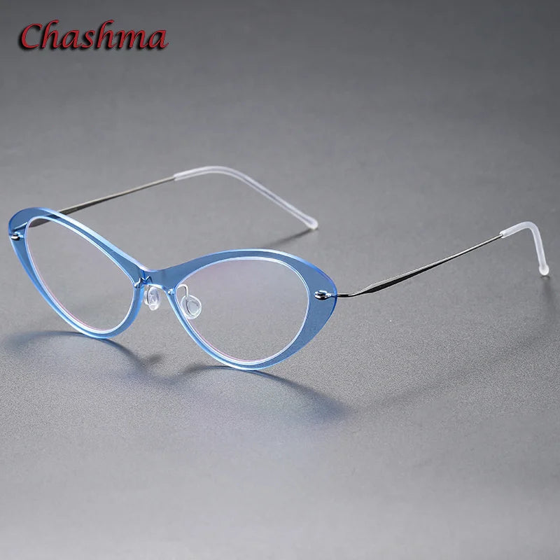 Chashma Ochki Women's Full Rim Cat Eye Titanium Nylon Eyeglasses 316550