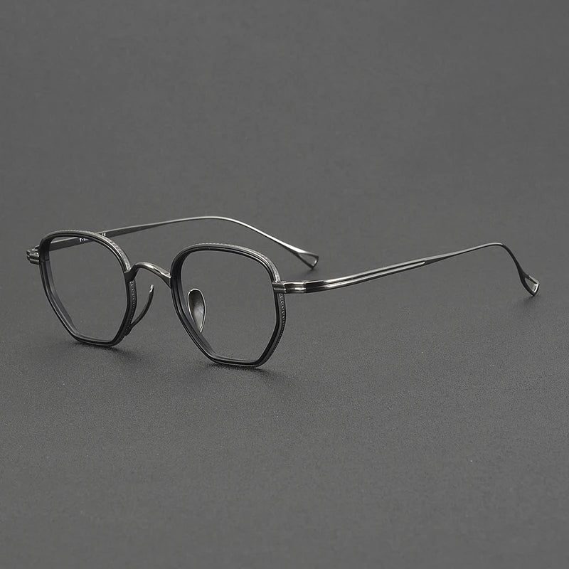 Muzz Unisex Full Rim Polygon Oval Titanium Eyeglasses 81231