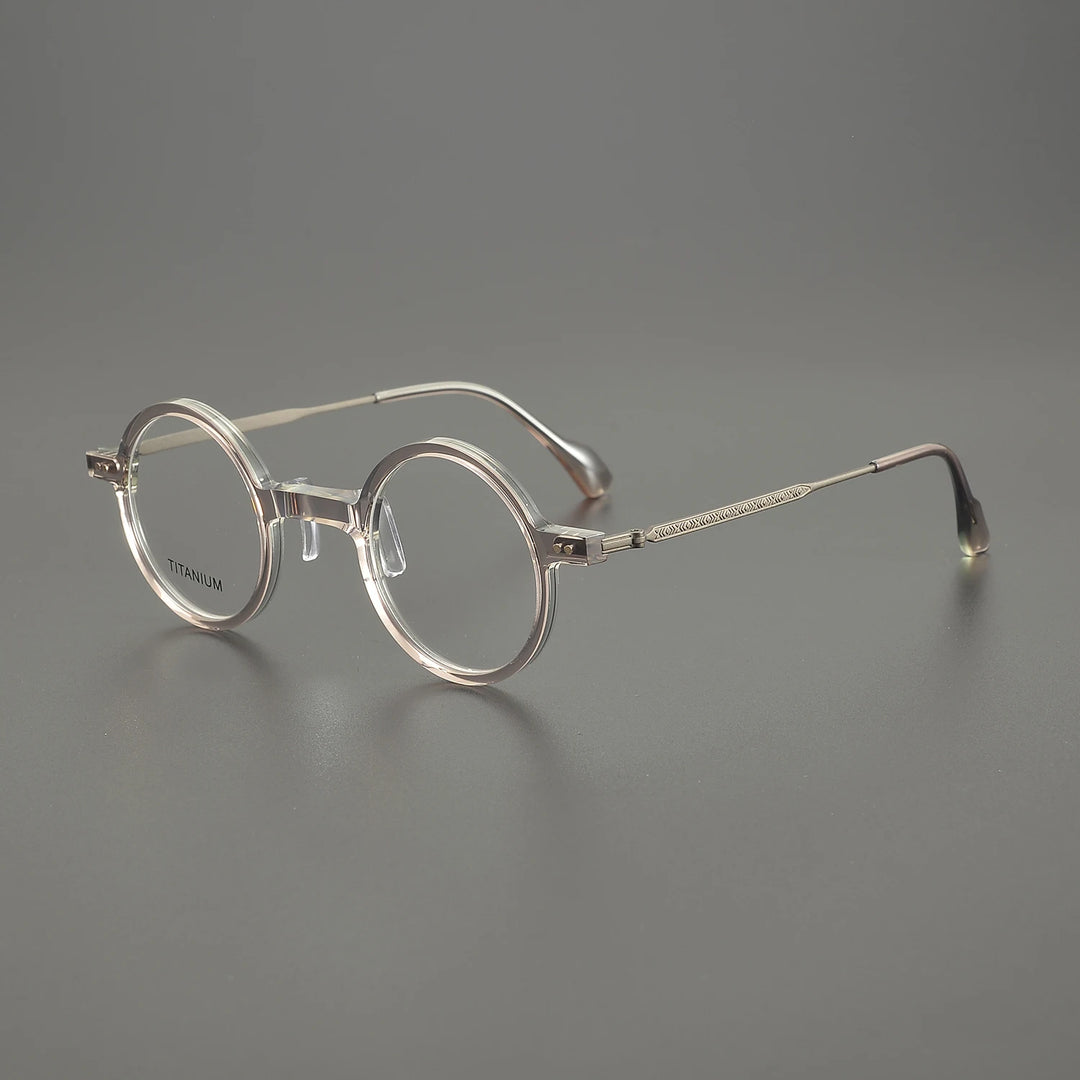 Nobler Unisex Full Rim Round Acetate Titanium Eyeglasses 396100