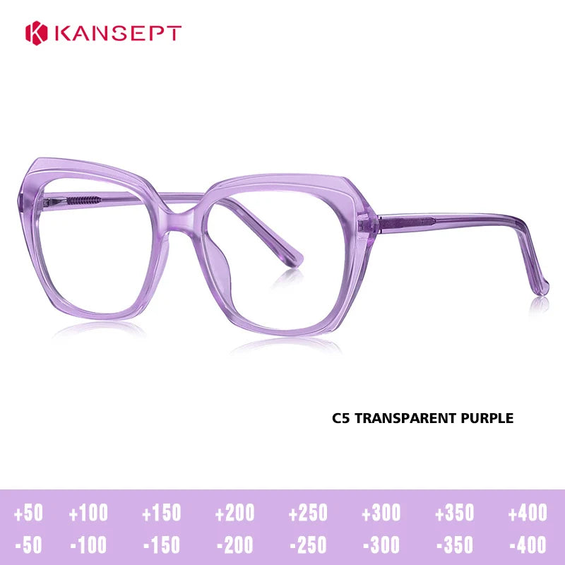 Kansept Women's Full Rim Oval Tr 90 Titanium Reading Glasses 66042