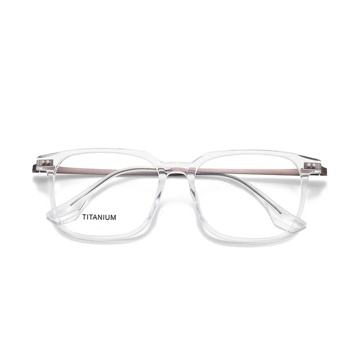 Nobler Unisex Full Rim Square Titanium Acetate Eyeglasses 396101