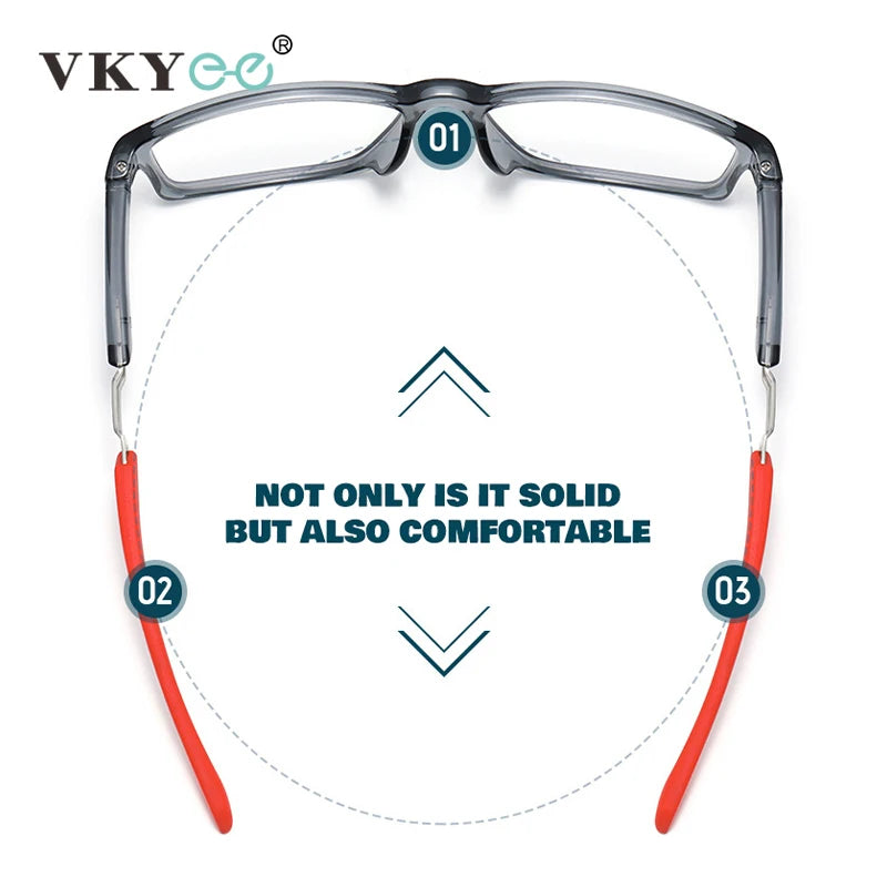Vicky Men's Full Rim Square Tr 90 Silicone Sport Reading Glasses 18189 Reading Glasses Vicky