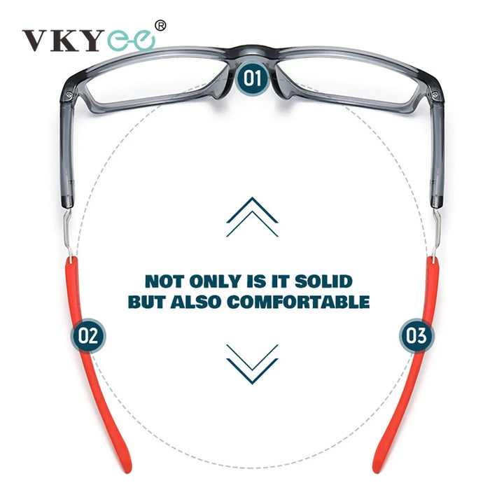 Vicky Men's Full Rim Square Tr 90 Silicone Sport Reading Glasses 18189 Reading Glasses Vicky