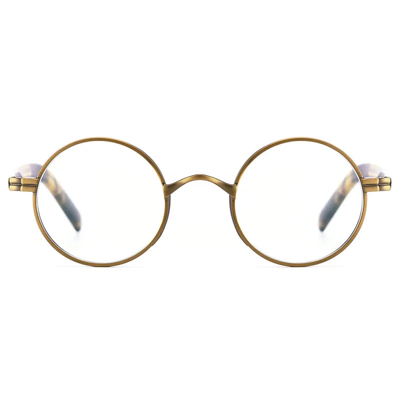 Kocolior Unisex Full Rim Small Round Titanium Hyperopic Reading Glasses 0881 Reading Glasses Kocolior
