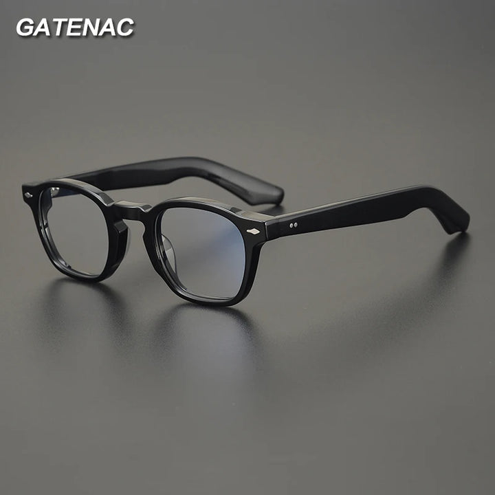 Gatenac Unisex Full Rim Square Acetate Eyeglasses Gxyj1453 Full Rim Gatenac