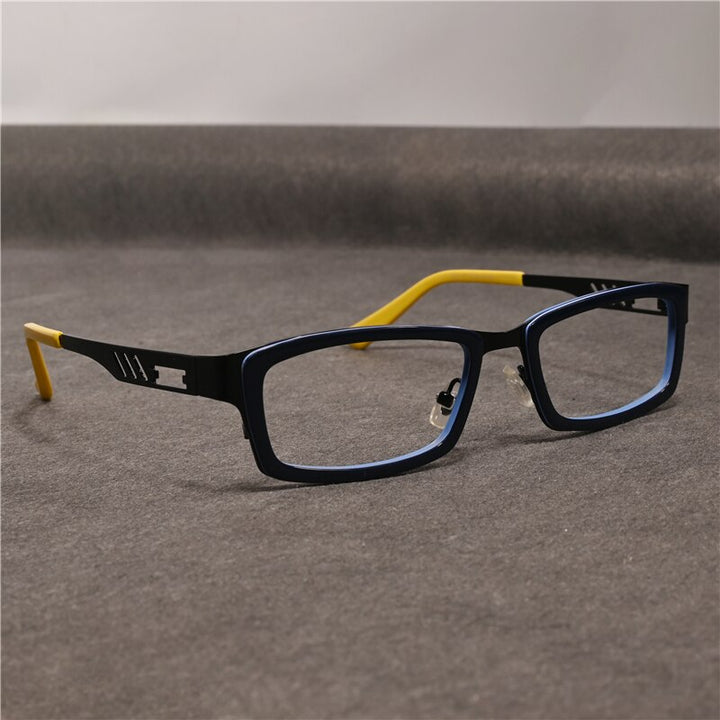 Cubojue Unisex Full Rim Rectangle Alloy Myopic Reading Glasses 2108m Reading Glasses Cubojue