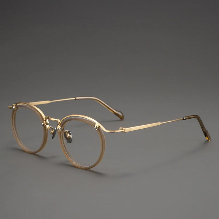 Black Mask Unisex Full Rim Oval Titanium Acetate Eyeglasses 492036 Full Rim Black Mask