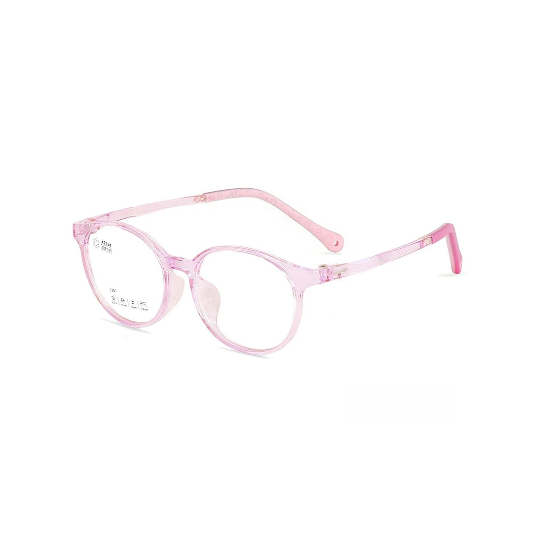 Yimaruil Unisex Children's Full Rim Round Tr 90 Sillicone Eyeglasses 2207 Full Rim Yimaruili Eyeglasses Transparent Pink