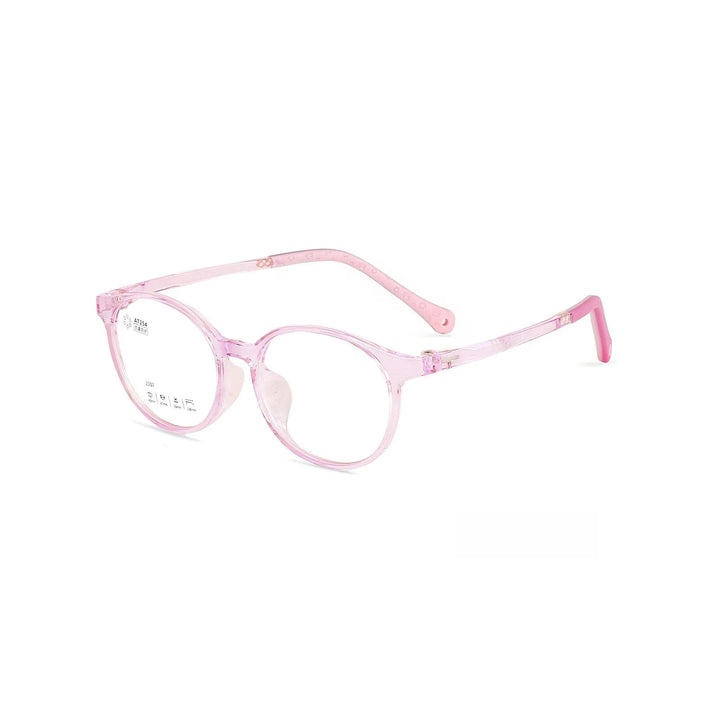 Yimaruil Unisex Children's Full Rim Round Tr 90 Sillicone Eyeglasses 2207 Full Rim Yimaruili Eyeglasses Transparent Pink  