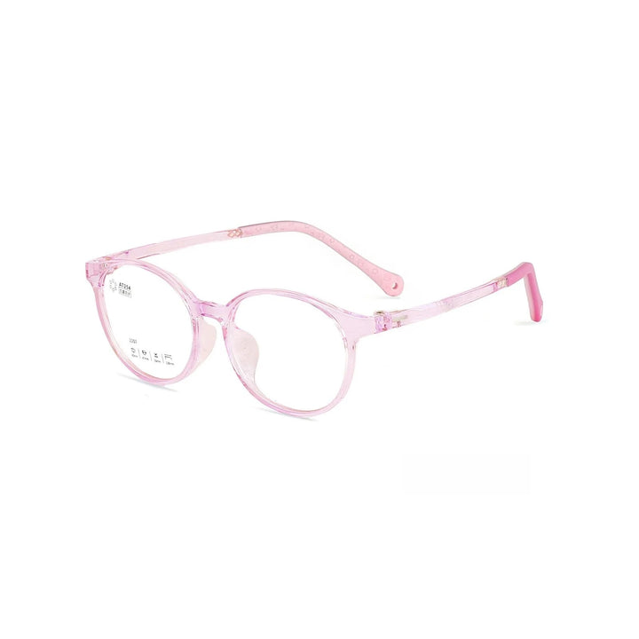 Yimaruil Unisex Children's Full Rim Round Tr 90 Sillicone Eyeglasses 2207 Full Rim Yimaruili Eyeglasses Transparent Pink