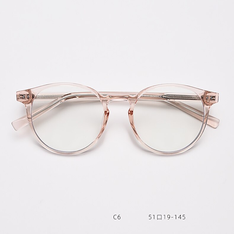 CCspace Unisex Full Rim Round Tr 90 Titanium Eyeglasses 55868 Full Rim CCspace Pink