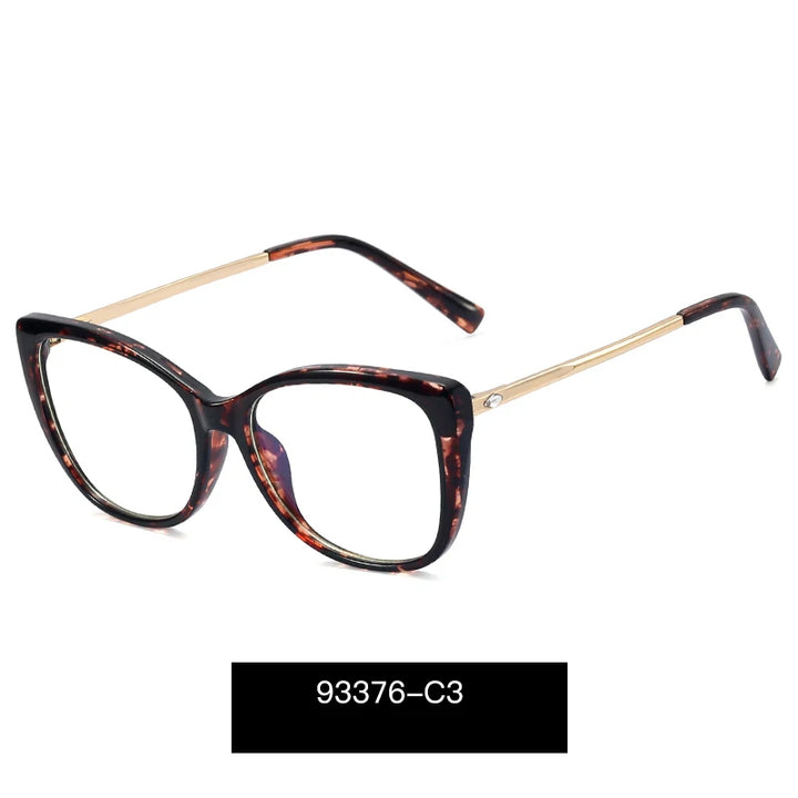 Handoer Women's Full Rim Square Cat Eye Tr 90 Alloy Eyeglasses 93376