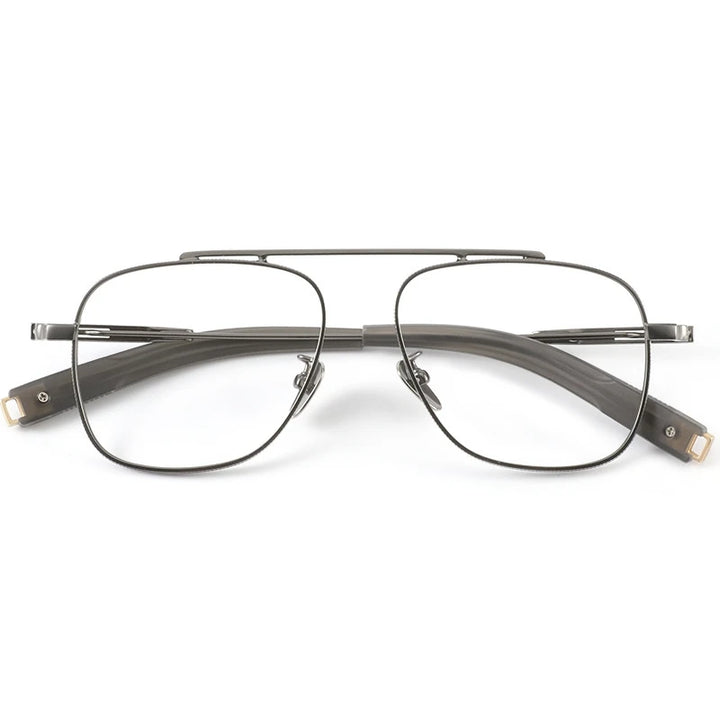 KatKani Men's Full Rim Double Bridge Square Titanium Eyeglasses 105 Full Rim KatKani Eyeglasses   