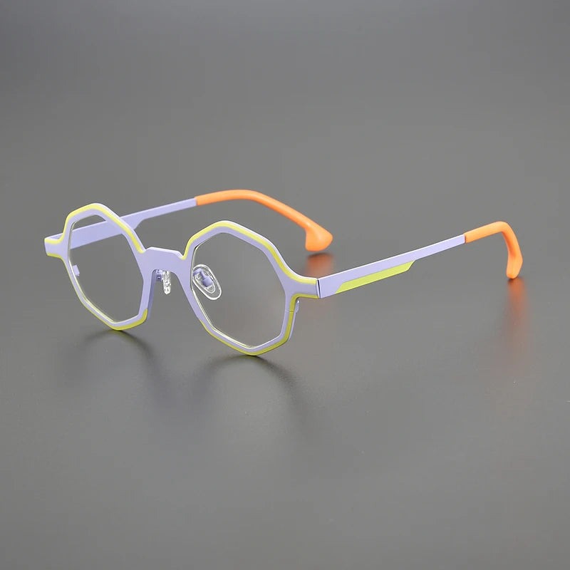 Nobler Unisex Full Rim Irregular Polygon Titanium Eyeglasses 1812 Full Rim Nobler C3