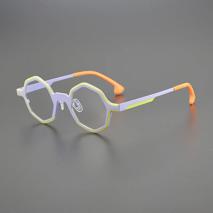 Nobler Unisex Full Rim Irregular Polygon Titanium Eyeglasses 1812 Full Rim Nobler C3