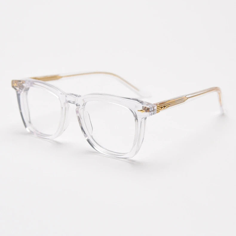 Black Mask Unisex Full Rim Square Acetate Eyeglasses 98624 Full Rim Black Mask Crystal