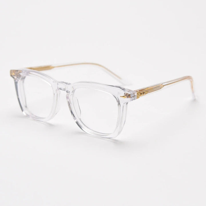 Black Mask Unisex Full Rim Square Acetate Eyeglasses 98624 Full Rim Black Mask Crystal