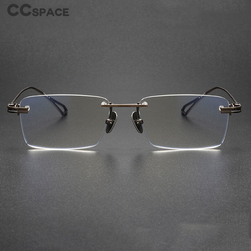 CCspace Unisex Rimless Square Titanium Eyeglasses 56511 Rimless CCspace