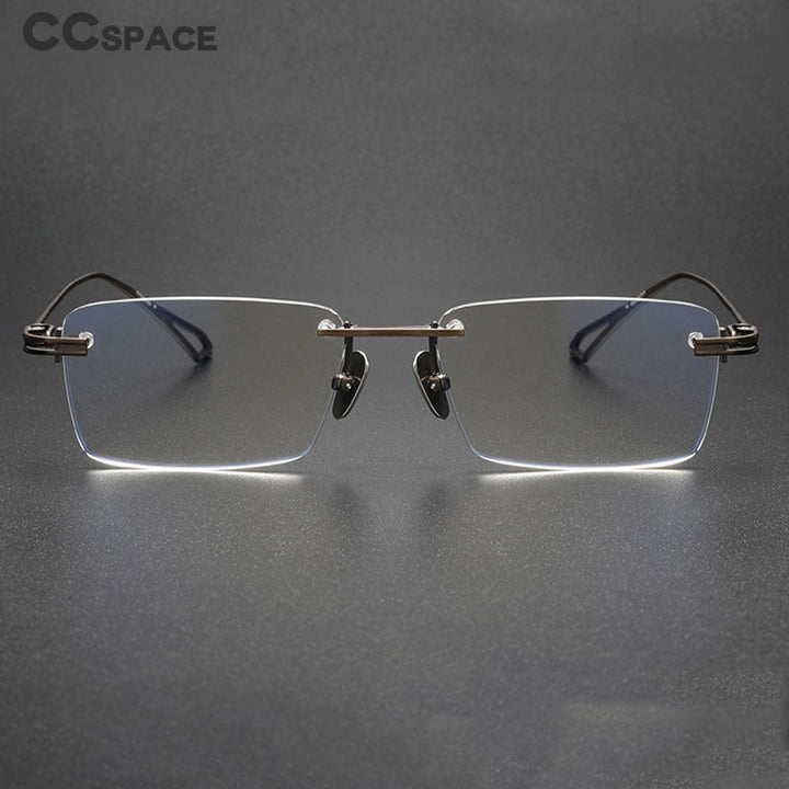 CCspace Unisex Rimless Square Titanium Eyeglasses 56511 Rimless CCspace