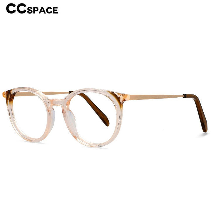 CCspace Unisex Full Rim Small Round Acetate Eyeglasses 55912 Full Rim CCspace