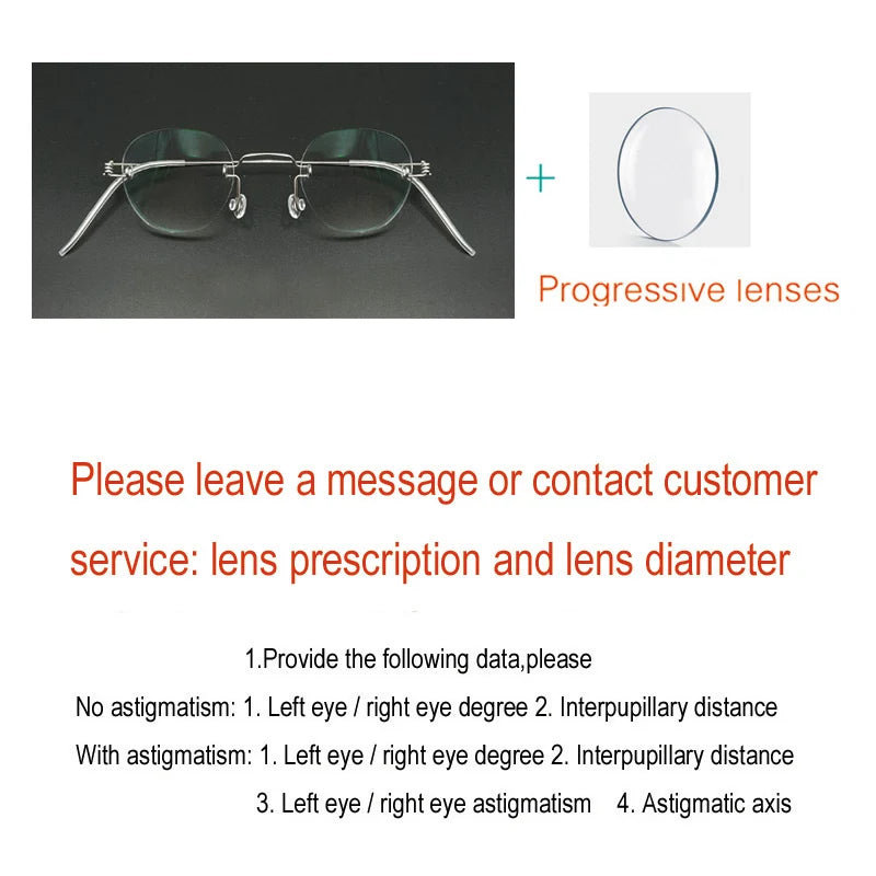 Yujo Unisex Rimless Oval Polygon Stainless Steel Eyeglasses 14537 Rimless Yujo C3 CHINA