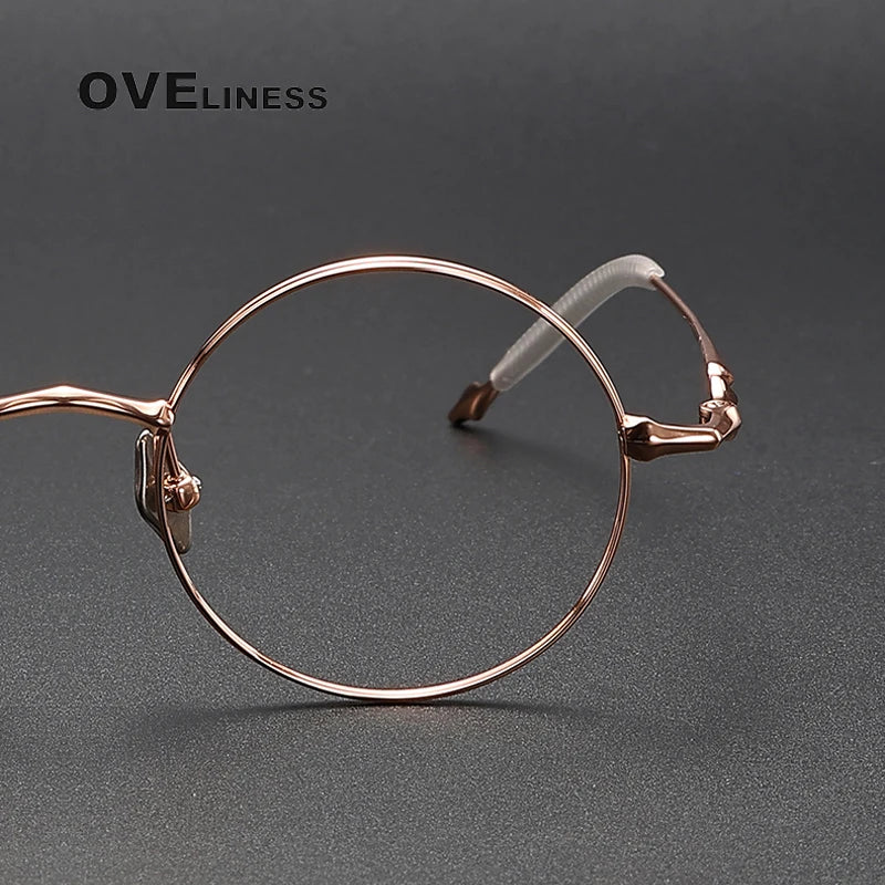 Oveliness Unisex Full Rim Round Titanium Eyeglasses 4619 Full Rim Oveliness   