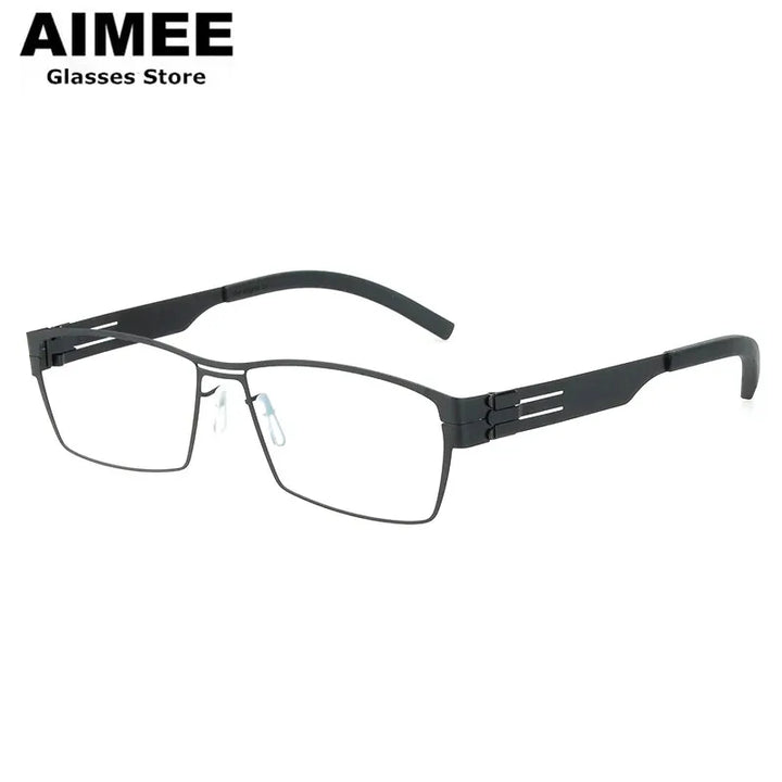 Aimee Unisex Full Rim Rectangle Screwless Steel Eyeglasses 15083