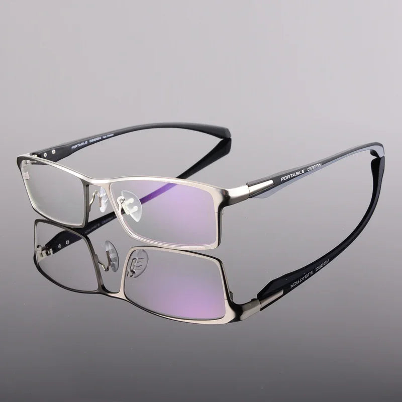 Handoer Unisex Full Rim Square Alloy Acetate Eyeglasses 549140