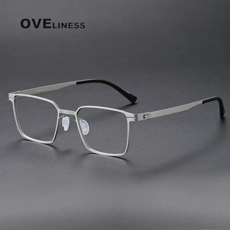 Oveliness Unisex Full Rim Square Screwless Titanium Eyeglasses 80998