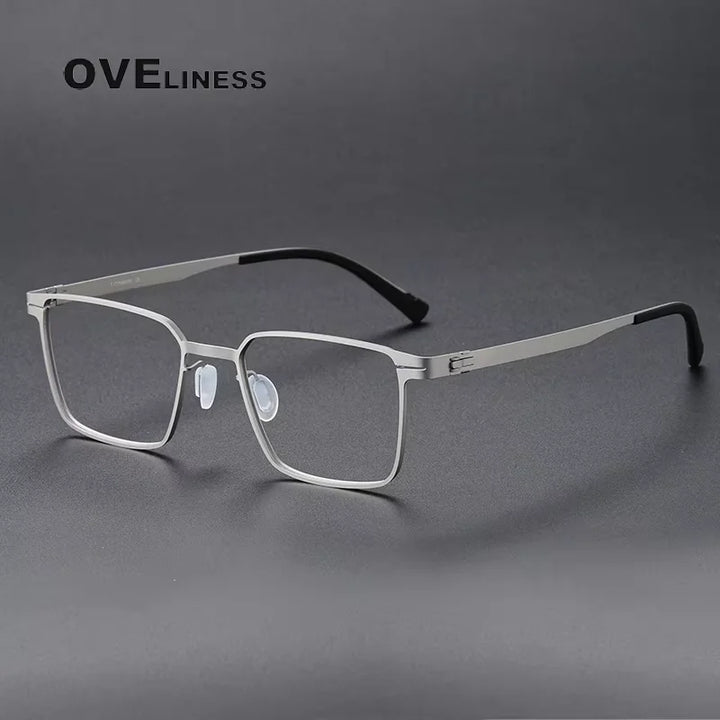 Oveliness Unisex Full Rim Square Screwless Titanium Eyeglasses 80998