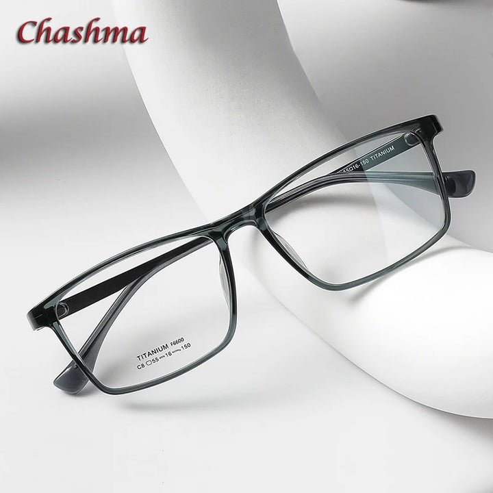 Chashma Ochki Unisex Full Rim Square Titanium Eyeglasses 316600