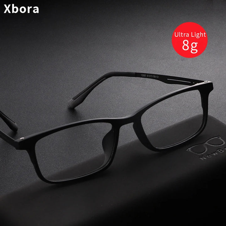 Xbora Unisex Full Rim Square Tr 90 Titanium Eyeglasses 2007