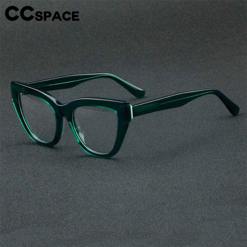 CCspace Unisex Full Rim Square Cat Eye Acetate Eyeglasses 56813 Full Rim CCspace