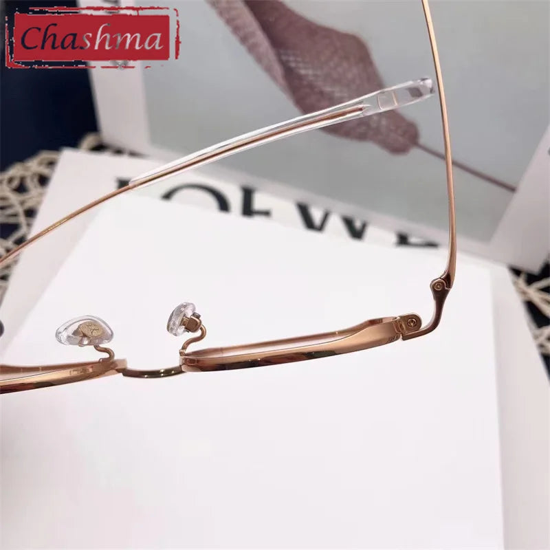 Chashma Ottica Unisex Full Rim Round Titanium Eyeglasses 5050 Full Rim Chashma Ottica