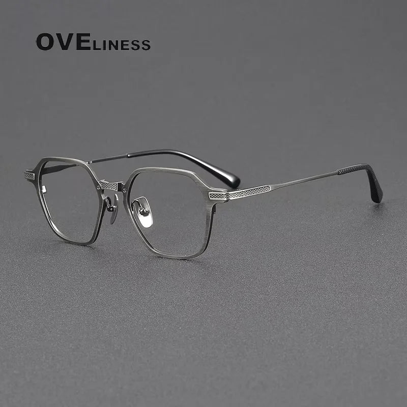 Oveliness Unisex Full Rim Polygon Acetate Titanium Eyeglasses 614425