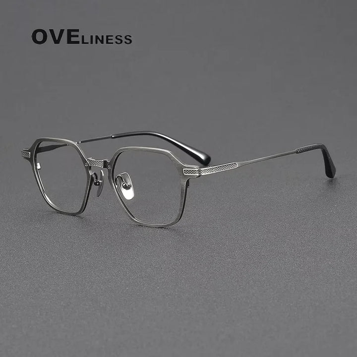 Oveliness Unisex Full Rim Polygon Acetate Titanium Eyeglasses 614425