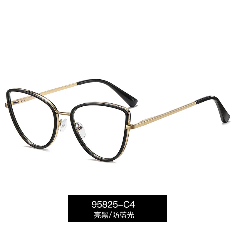 Handoer Women's Full Rim Oval Cat Eye Tr 90 Alloy Eyeglasses 95825