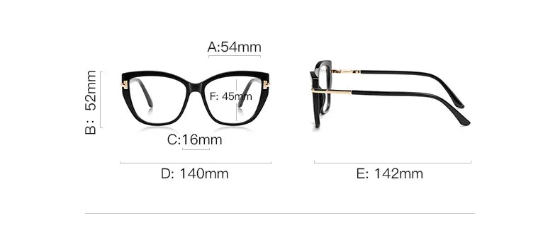 CCspace Women's Full Rim Square Cat Eye Tr 90 Titanium Reading Glasses 310882