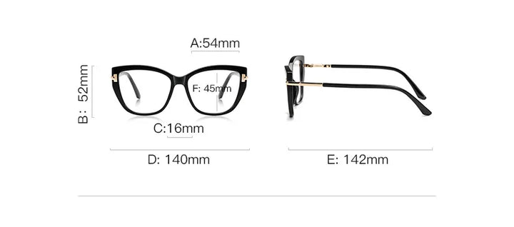 CCspace Women's Full Rim Square Cat Eye Tr 90 Titanium Reading Glasses 310882