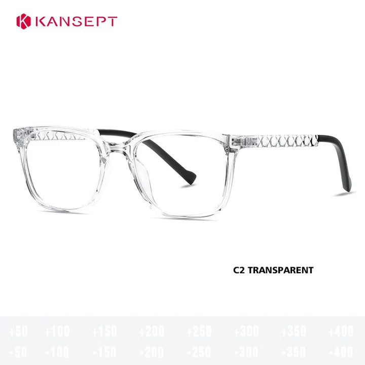 Kansept Unisex Full Rim Square Tr 90 Alloy Reading Glasses 62017