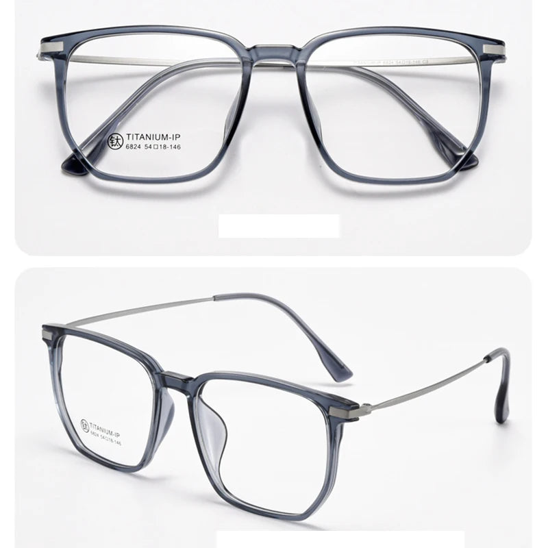 Xbora Unisex Full Rim Square Tr 90 Titanium Eyeglasses 66824