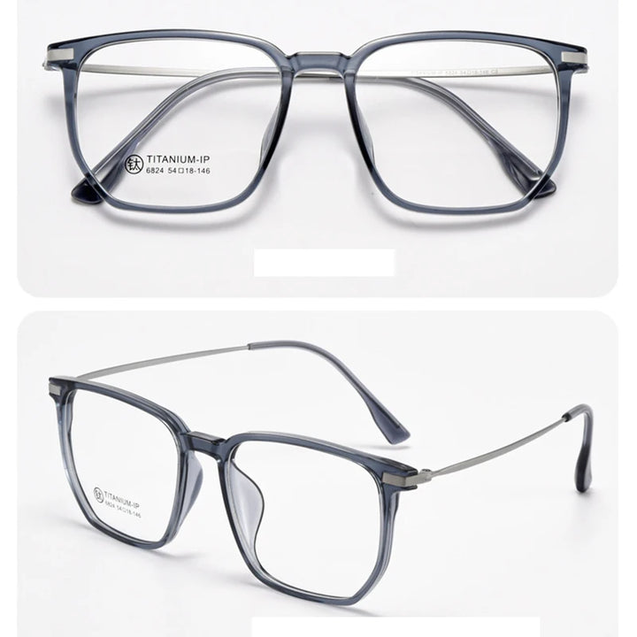 Xbora Unisex Full Rim Square Tr 90 Titanium Eyeglasses 66824